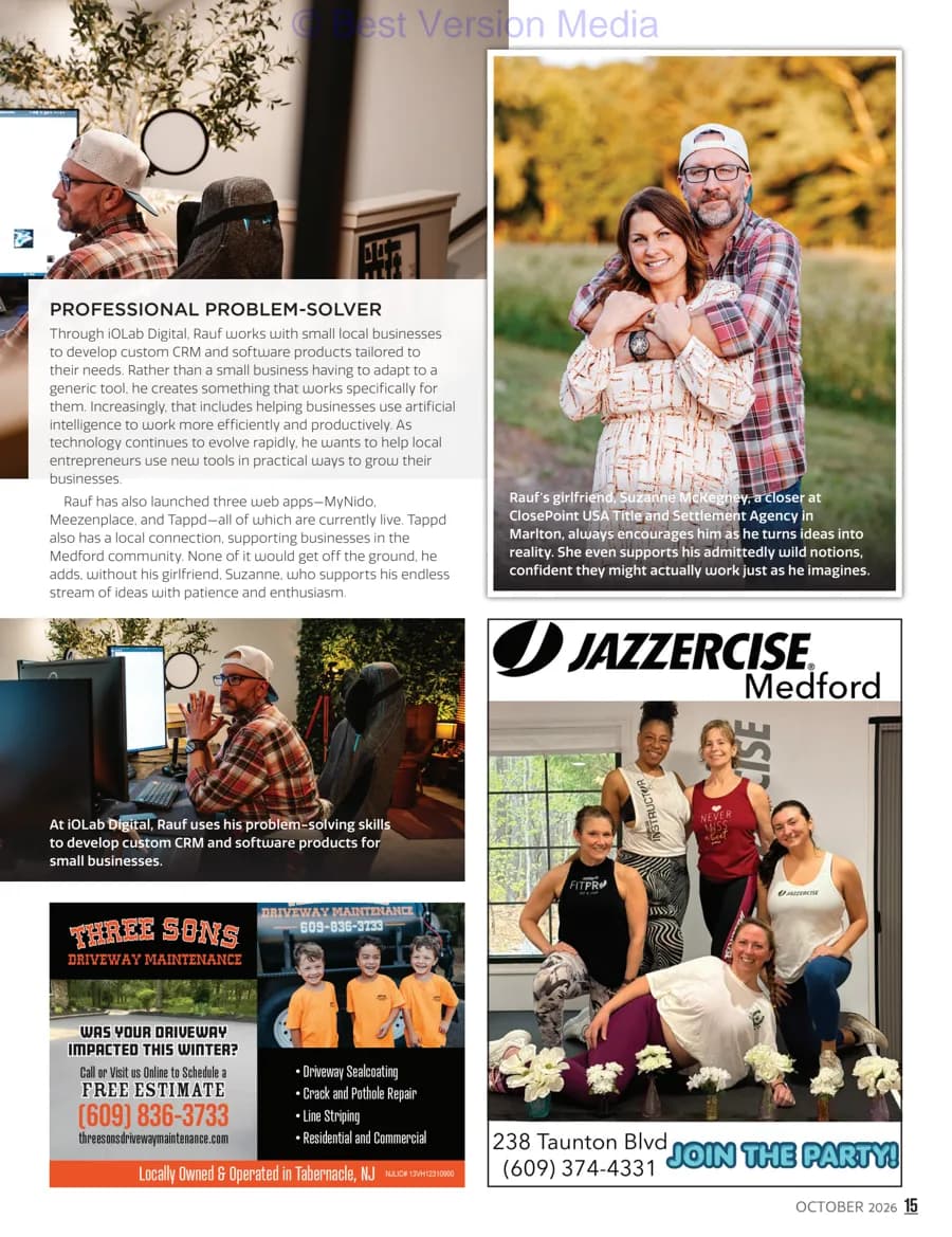 Medford Living October 2026 page 15 — Professional Problem-Solver: Rauf Tur and iOLab Digital