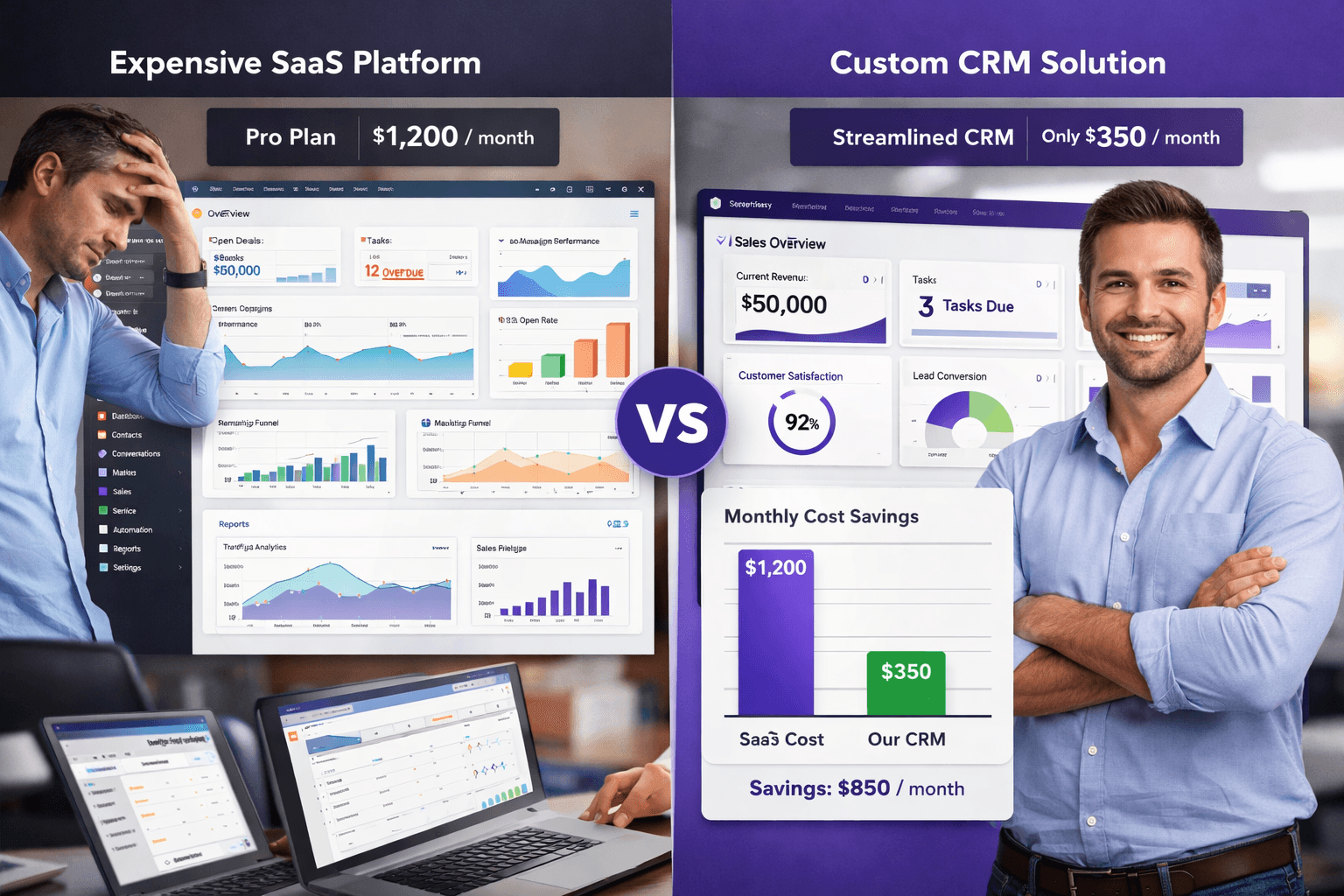 Why Small Businesses Are Ditching HubSpot for Custom CRM — Blog article by iOLab Digital