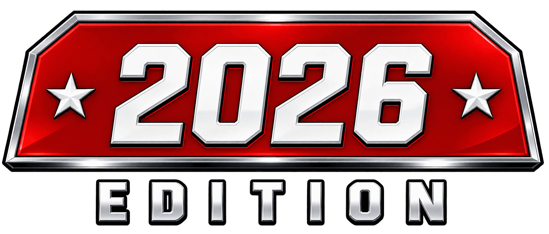 The DraftAIble 2026 Edition badge — the season stamp in chrome and red