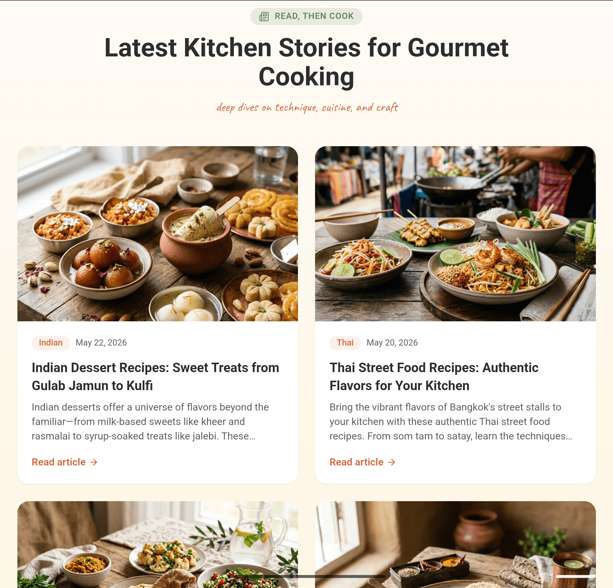 The Meez Kitchen Stories blog, an SEO content engine of cuisine and technique articles