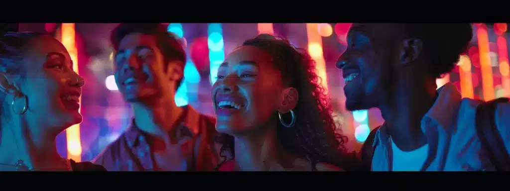 a group of diverse people interacting with personalized digital content tailored to their interests and preferences by an ai-powered platform.